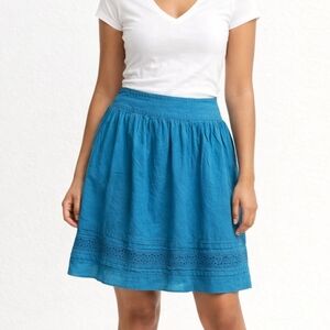 Ann Taylor Loft Teal Women's Eyelet Skirt